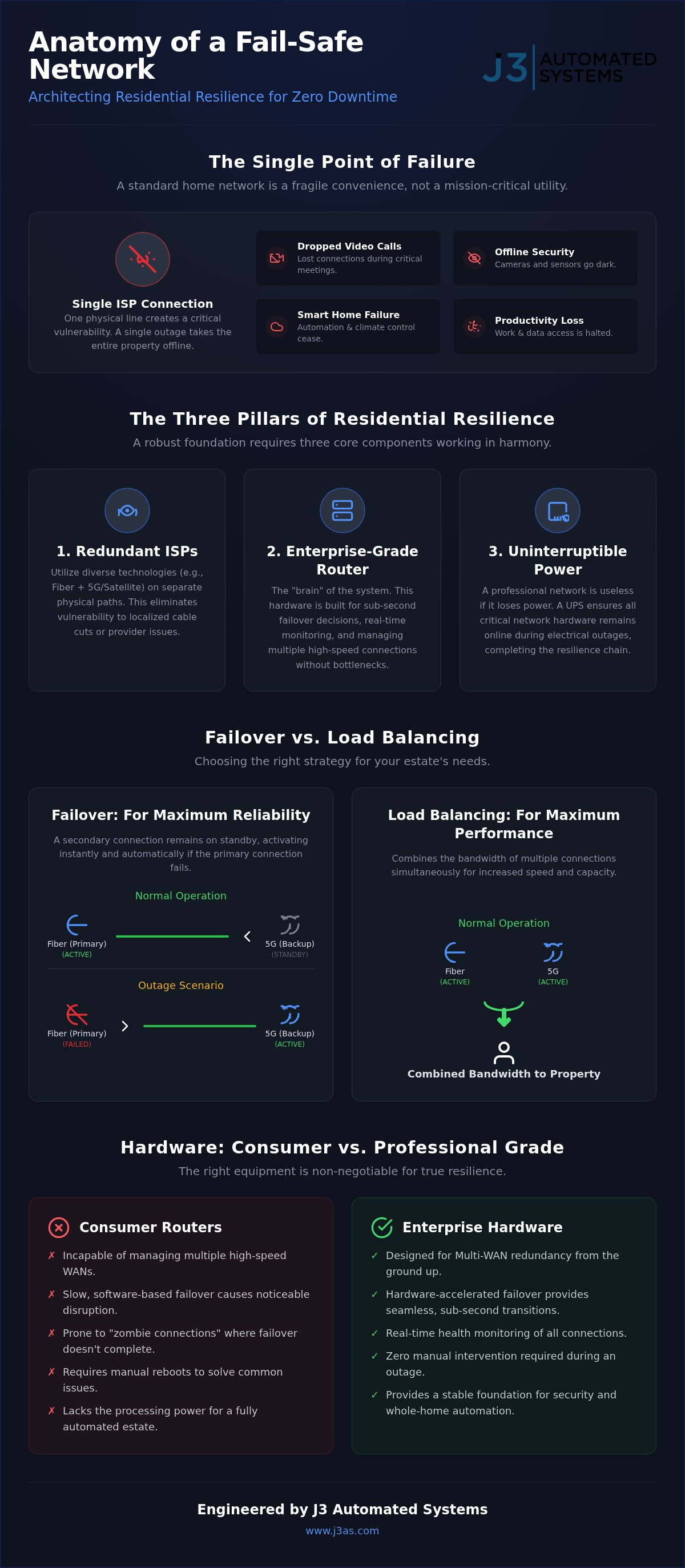 Fail-Safe Home Internet Setup: Engineering Absolute Uptime for Texas Estates infographic